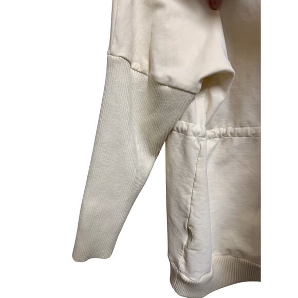 Anthropologie Varley Freya Funnel Neck Sweatshirt Ivory Size Medium Cream Cowl - Picture 9 of 12